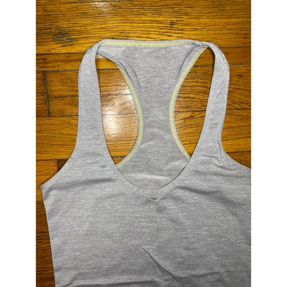 Lululemon Cool Racerback *Extra Long Metallic Silver Size 4 Workout Top - Picture 7 of 11